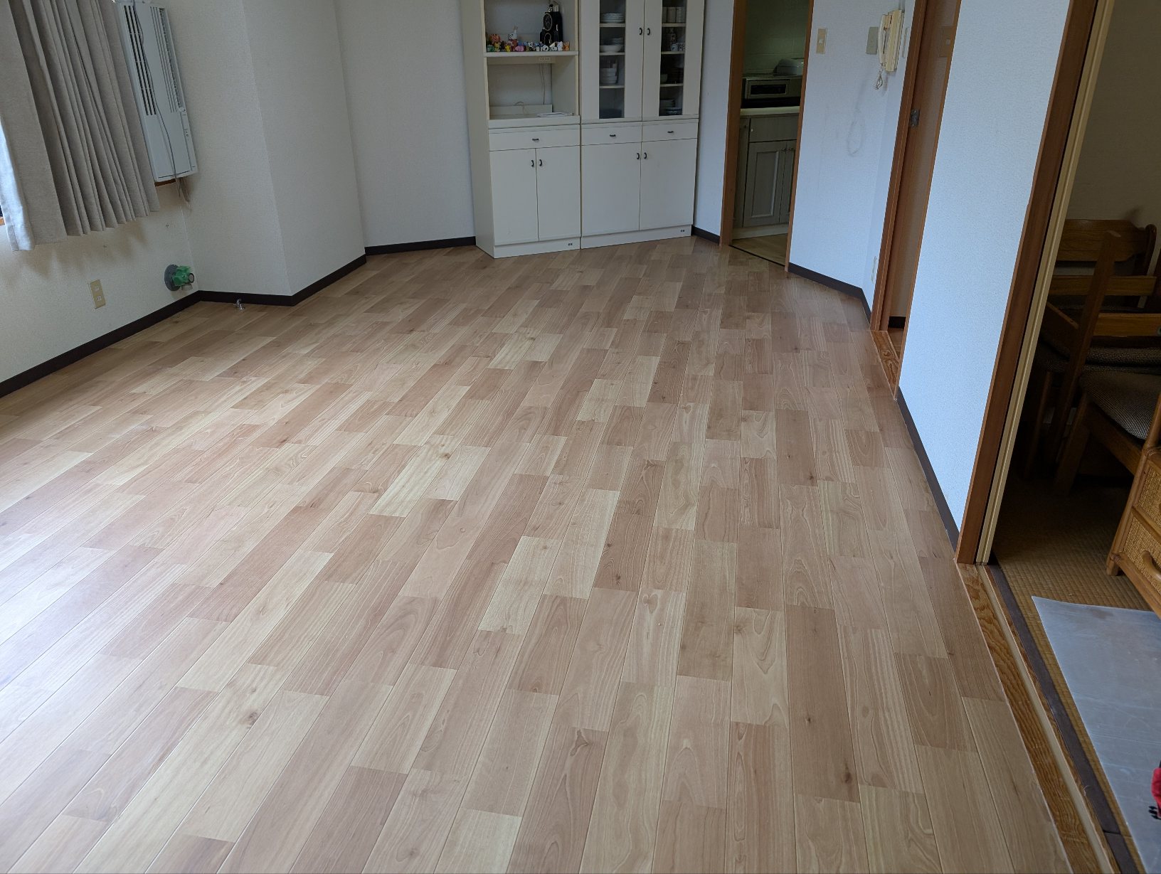 リビングのクッションフロア施工完了